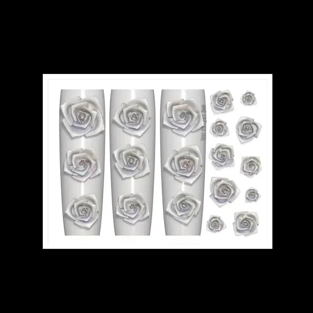 Color: Yellow Green - 1pc Marine Jellyfish  Lace Ice Flowers 3D Acrylic Nail Mold Nail Art  Silicone Stamping Plates  Nail Accessories
