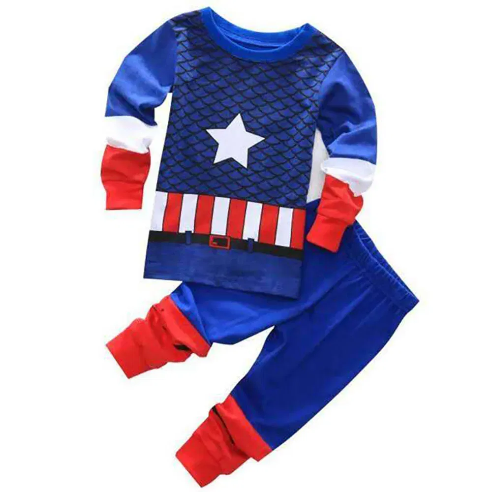 Color: army green, Kid Size: 7 - MINISO Disney Boys Girls Pajamas Sets Kids Toddler 2 to 3 4 5 6 7 Years Cotton Long Sleeve Spring Fall Children Homewear Pijamas