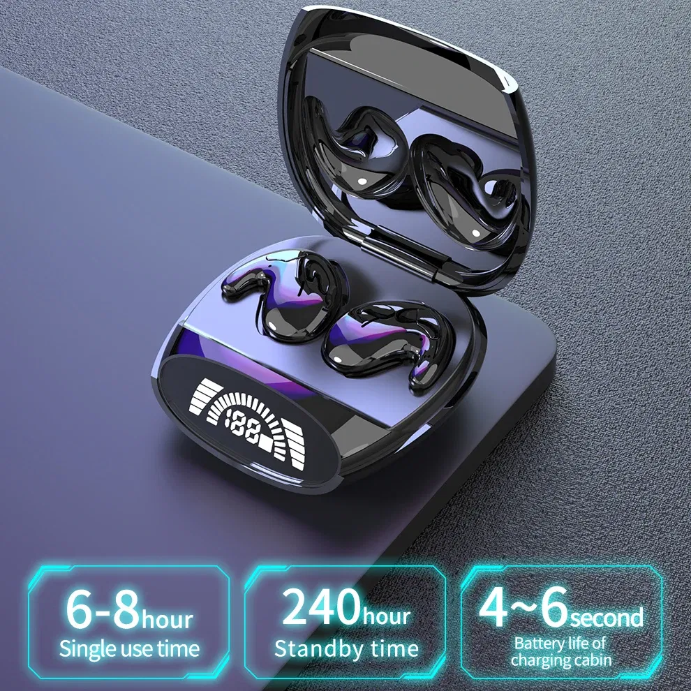 Color: Blue, Ships From: CHINA - Sleep Invisible Earbuds Tiny Mini Headphones Hidden Noise Cancelling TWS Wireless Headsets Sports Stereo Bluetooth 5.3 Earphone