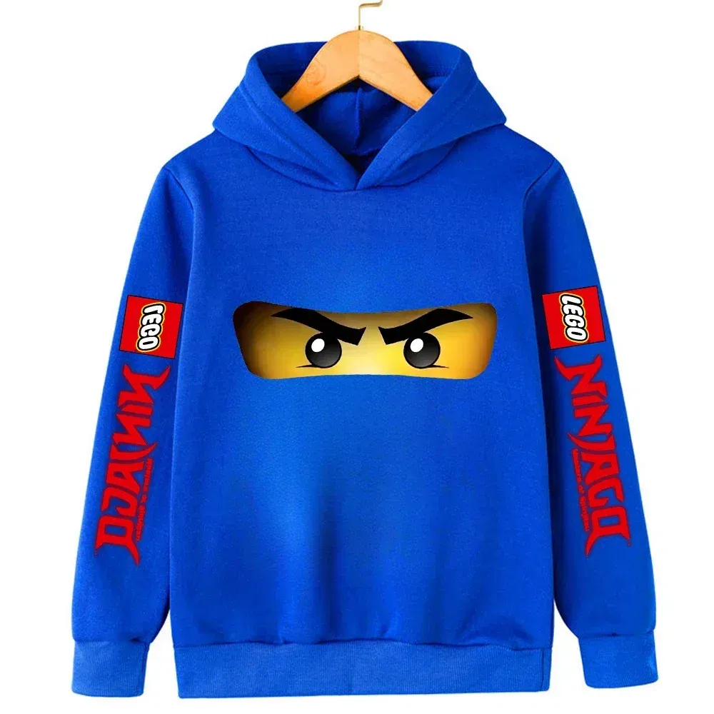Color: green, Kid Size: 13 - Lego Phantom Ninja Cartoon Children's Hooded Hoodies Casual Sports Sweatshirt 3-13 Year Old Boy Kid Baby Girls Clothes Pullover