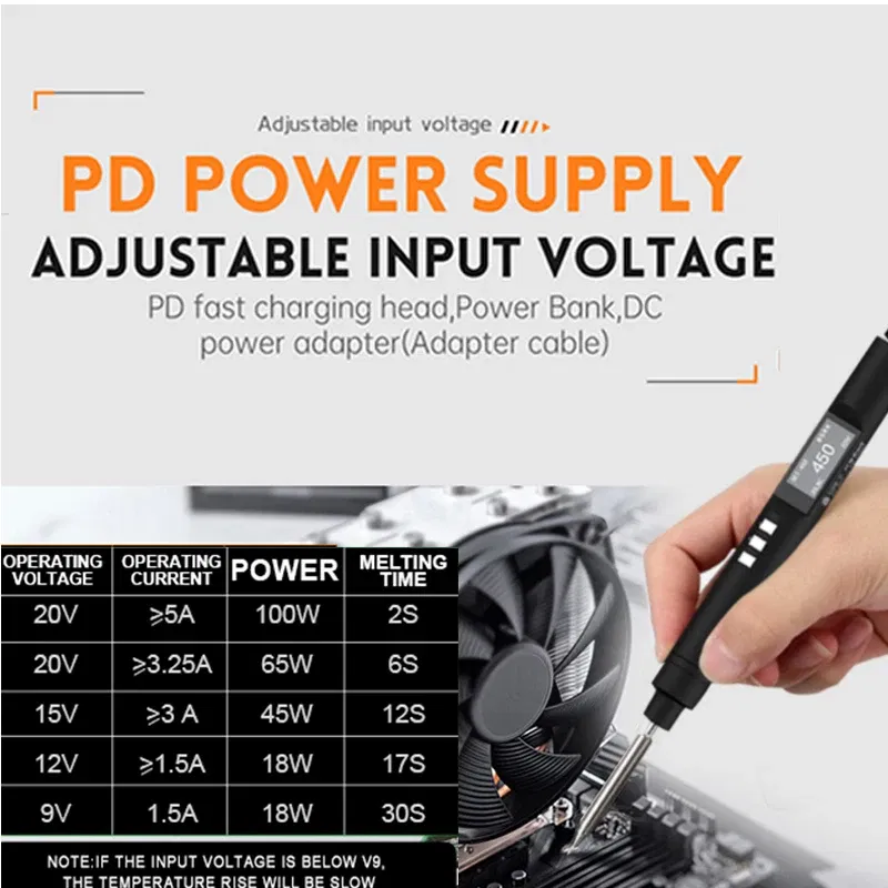 Color: Green, Ships From: CHINA - PTS200 Smart Electric Soldering Iron 100W Mini Portable Fast Heating Soldering Station Universal TS101/TS100 Soldering Iron Tip