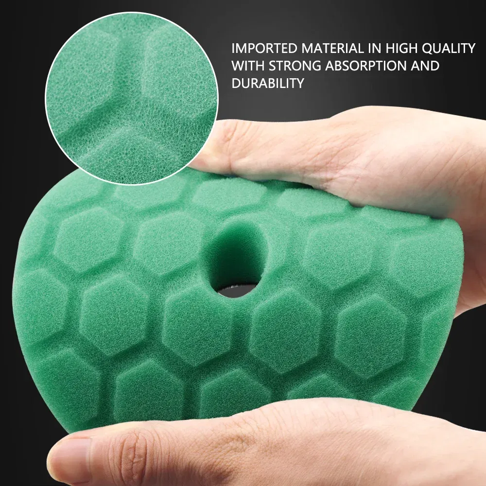 Color: Brown, Material: Sponge, Ships From: CN - (Bulk Sales) SPTA 3"(80mm)/5"(125mm)/6"(150mm) Hex-Logic Car Sponge Polishing Buffing Pads For DA/RO/GA Auto Buffer Polisher
