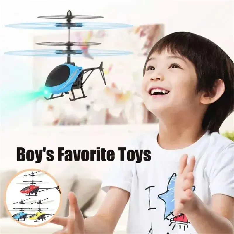 Color: Blue - Induction Hovering Safe Fall-resistant Mini Helicopters Toys Rechargeable RC Helicopters Drone Toys Children's Gifts