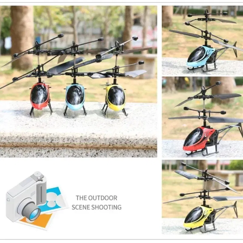Color: Blue - Induction Hovering Safe Fall-resistant Mini Helicopters Toys Rechargeable RC Helicopters Drone Toys Children's Gifts