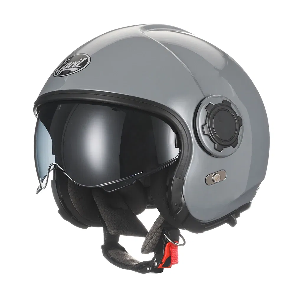 Color: Beige, Size: L - Modular Motorcycle Helmet Full Face Open Face Retro Helmets DOT ECE APPROVED CYRIL OP12A Capacete De Moto Masculino