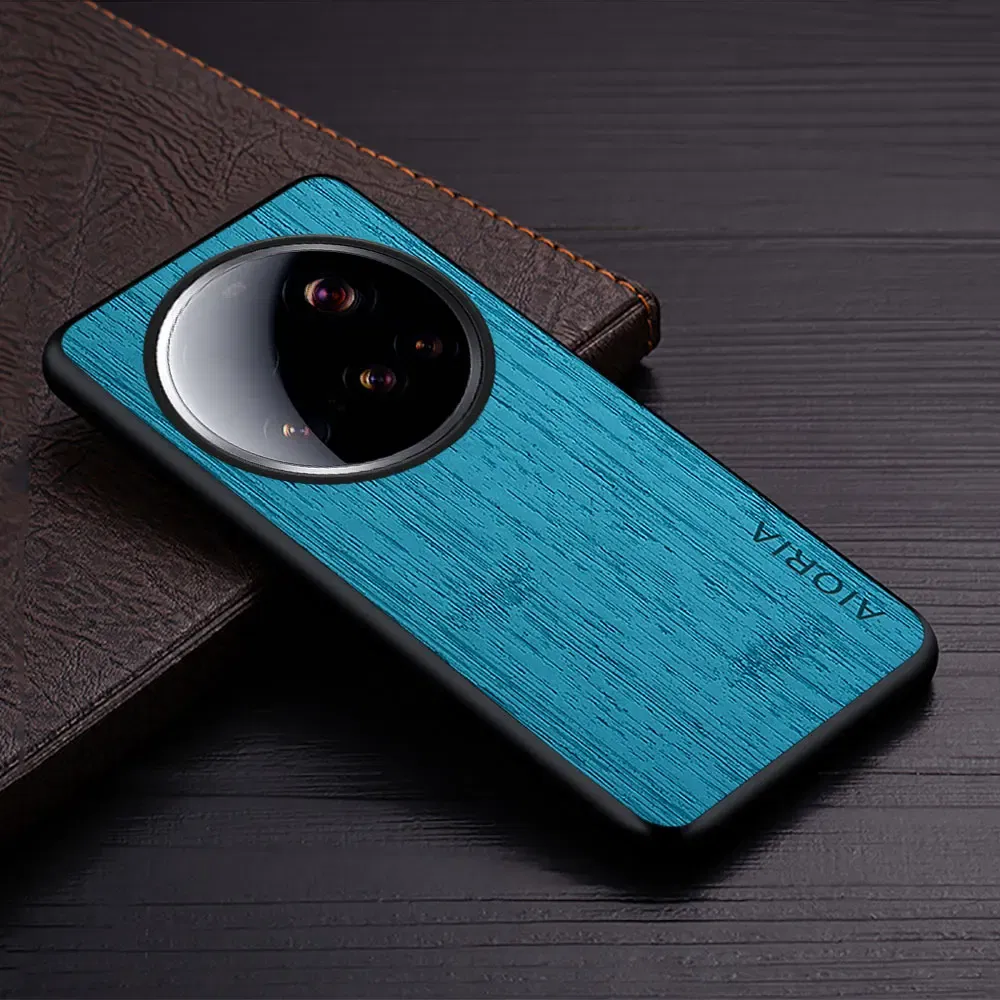 Color: SKY BLUE, Compatibility by Model: xiaomi 15 ultra - Case For Xiaomi 15 Ultra  Funda Bamboo Wood Pattern Leather Cover Luxury Capa For xiaomi 15 Ultra case Coque