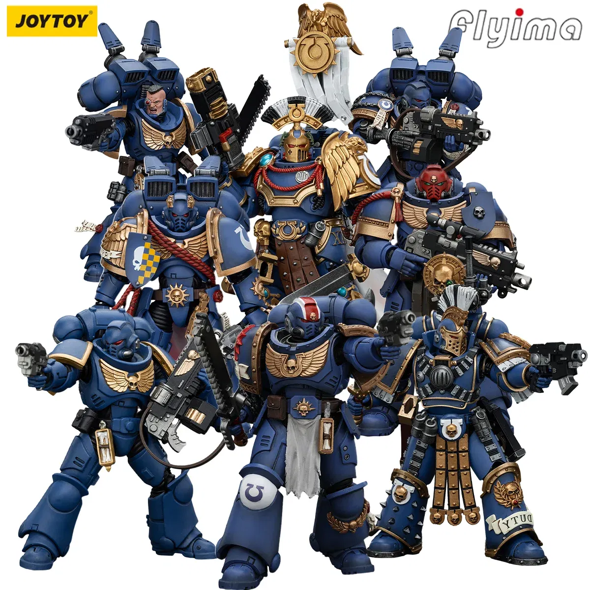 Color: Yellow - [IN-STOCK]JOYTOY Warhammer 40K 1/18 Action Figures Ultramarines Lieutenant Titus&Remus Ventanus&Intercessors&Jump Pack  Model