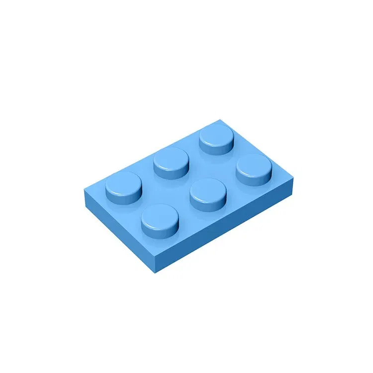 Color: Bright Green - Educational Assemblage GOBRICKS Plate 2 x 3 compatible  with lego 3021 pieces of children's toys building block Particles Plate