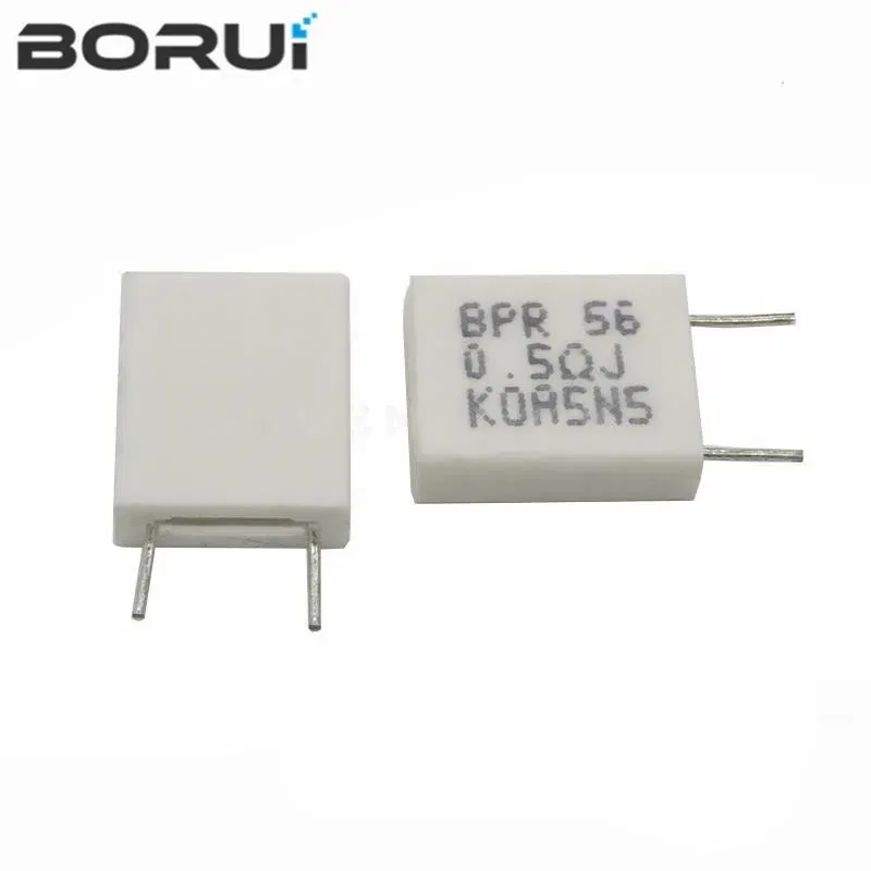 Resistance: 0.62R - 10pcs BPR56 5W 0.001 0.1 0.15 0.22 0.25 0.33 0.5 ohm Non-inductive Ceramic Cement Resistor 0.1R 0.15R 0.22R 0.25R 0.33R 0.5R