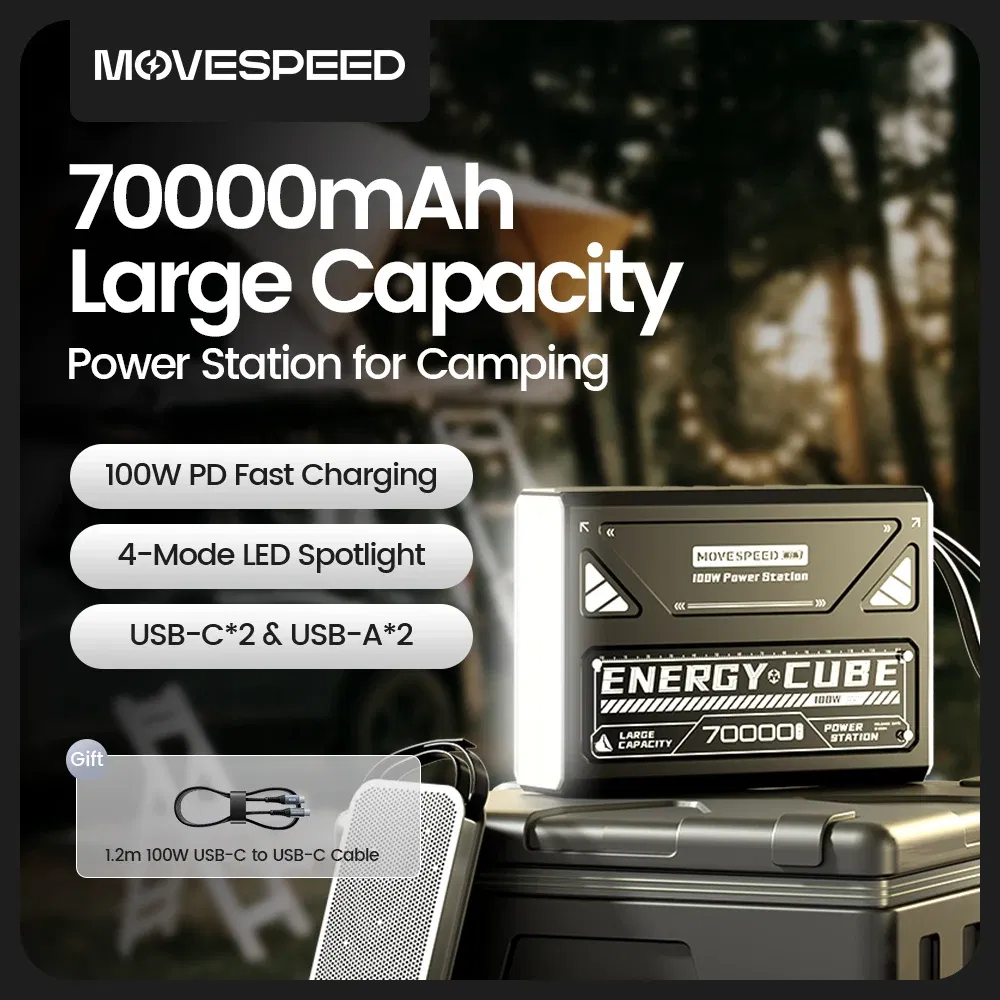 Battery Capacity: 50001mAh-100000mAh, Color: black, Ships From: CHINA - Top Z70Pro Large Capacity Power Bank 100W Fast Charge External Battery w/ Flashlight Powerbank for Laptop Outdoor Camping