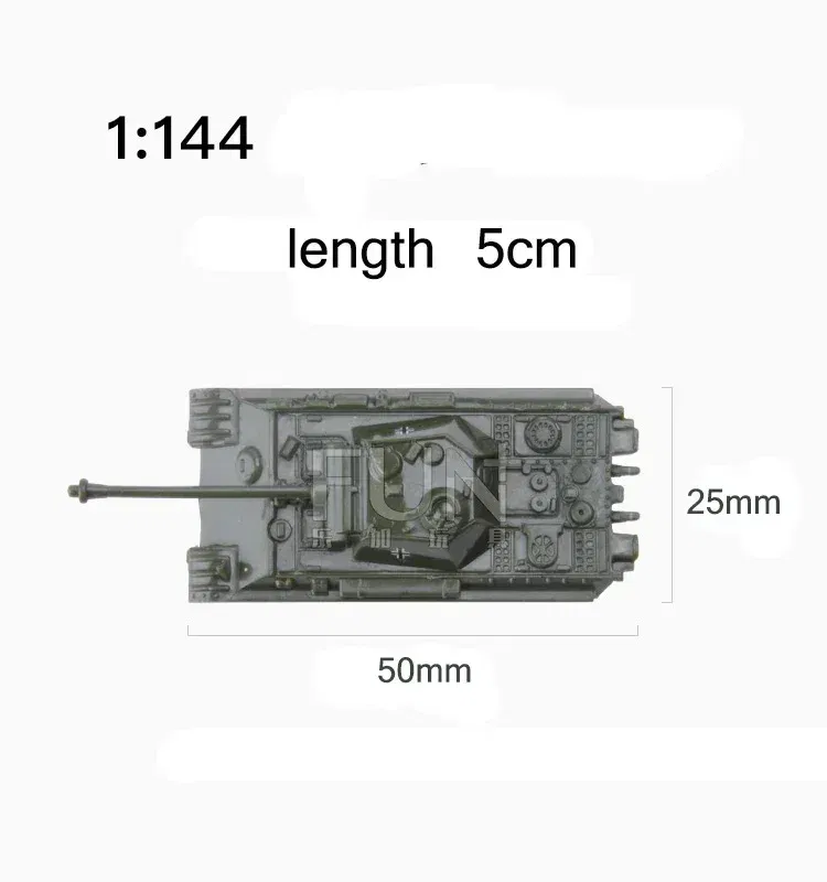Color: army green - 1/144 4D Classic Tank Model WWII Tiger Leopard US GER CHN USSR RUS Finished Model Sand Table Plastic Tanks Toy