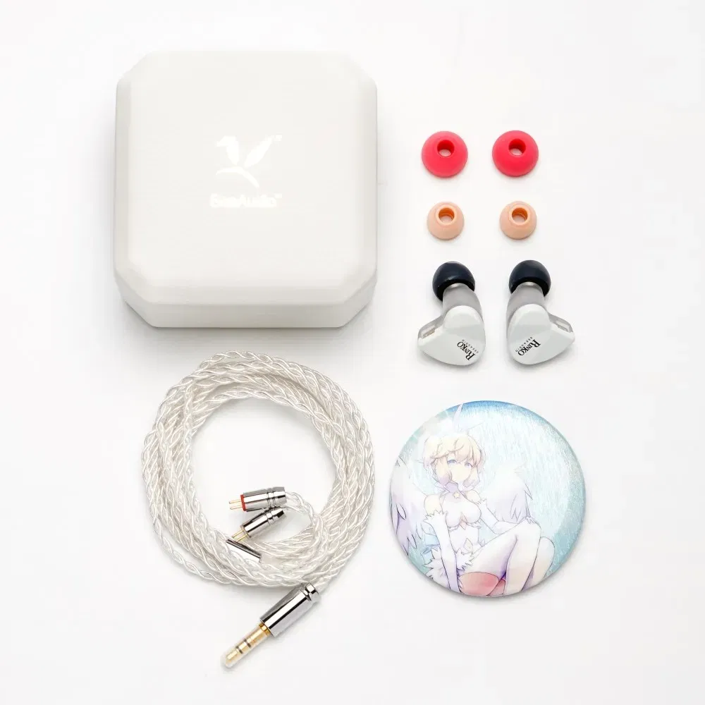 Color: Yellow - SeeAudio x Z Review White Rinko Hybrid Earphone 1DD+1Planar In-ear Monitors HiFi Wired Headphone J-POP Music Earbuds 2Pin 0.78