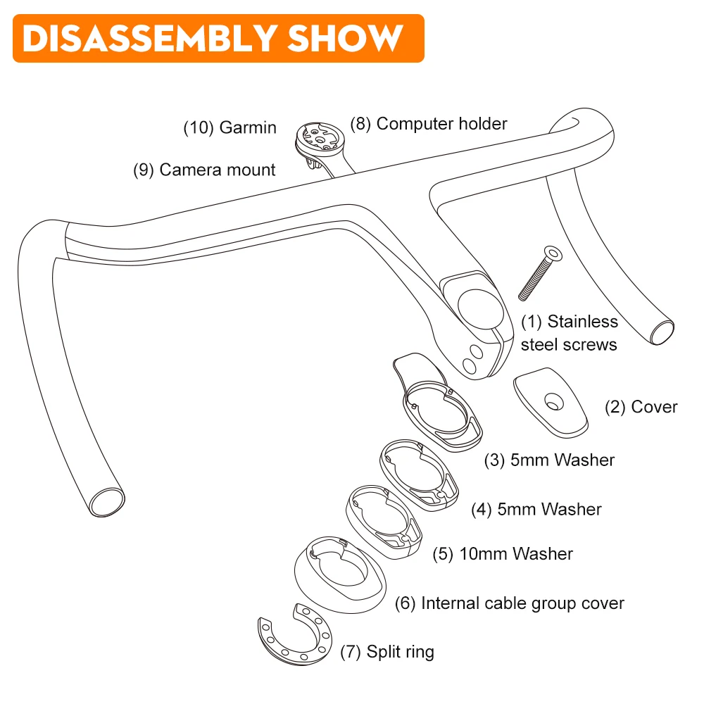 Color: Red - TOSEEK Carbon Handlebar Road Carbon handlebar Drop bar T800 Carbon Integrated Handlebar Di2 Bicycle Accessories Carbon Drop bar