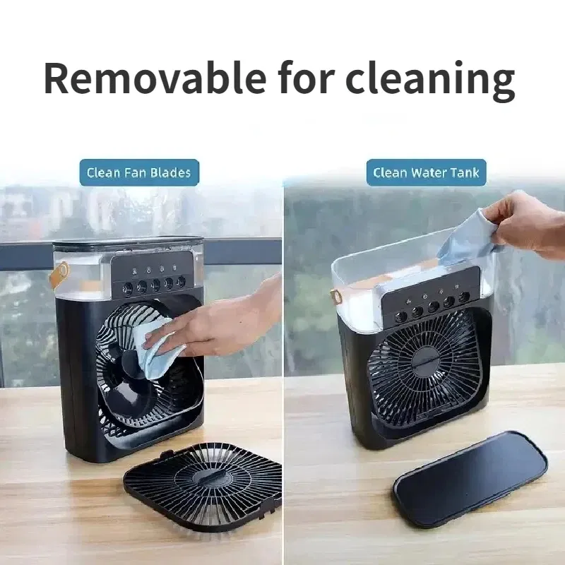 Color: WHITE - Portable 3 In 1 Humidifier Fan AIr Conditioner Household Small Cooler Hydrocooling Air Adjustment 3 Speed Fans For Home Office