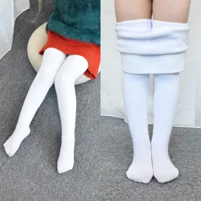 Color: SKY BLUE, Size: 80cm - High Quality Winter Fur Girls Leggings Thick Velvet Children Pants Warm Elastic Waist Cotton Kids Girls Trousers
