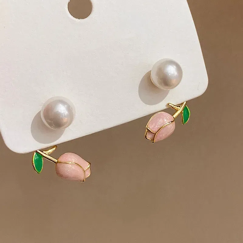 Korean Simple Double Circle Gold Color Metal crystal Stud Earrings For Women Fashion Exquisite Jewelry Best Friend Gifts