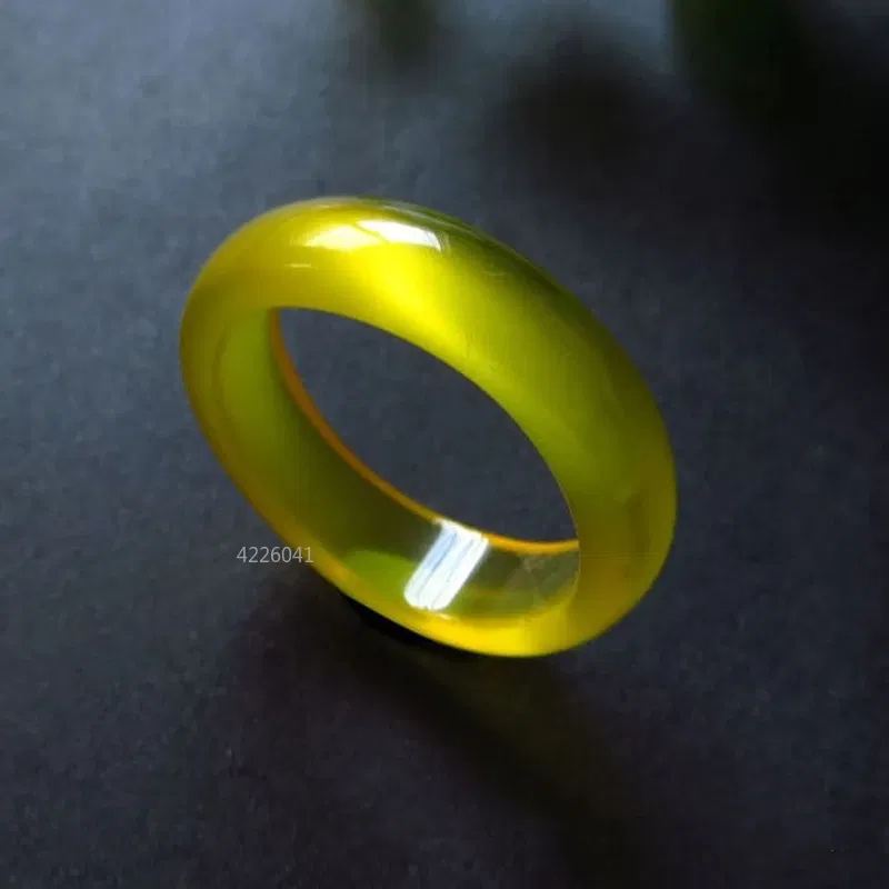 Main Stone Color: GRAY - Natural Chalcedony Hand-carved Jade Ring Fashion Jewelry Gift Jade Rings Various Colors Lovers Gemstones Accessories Wholesale