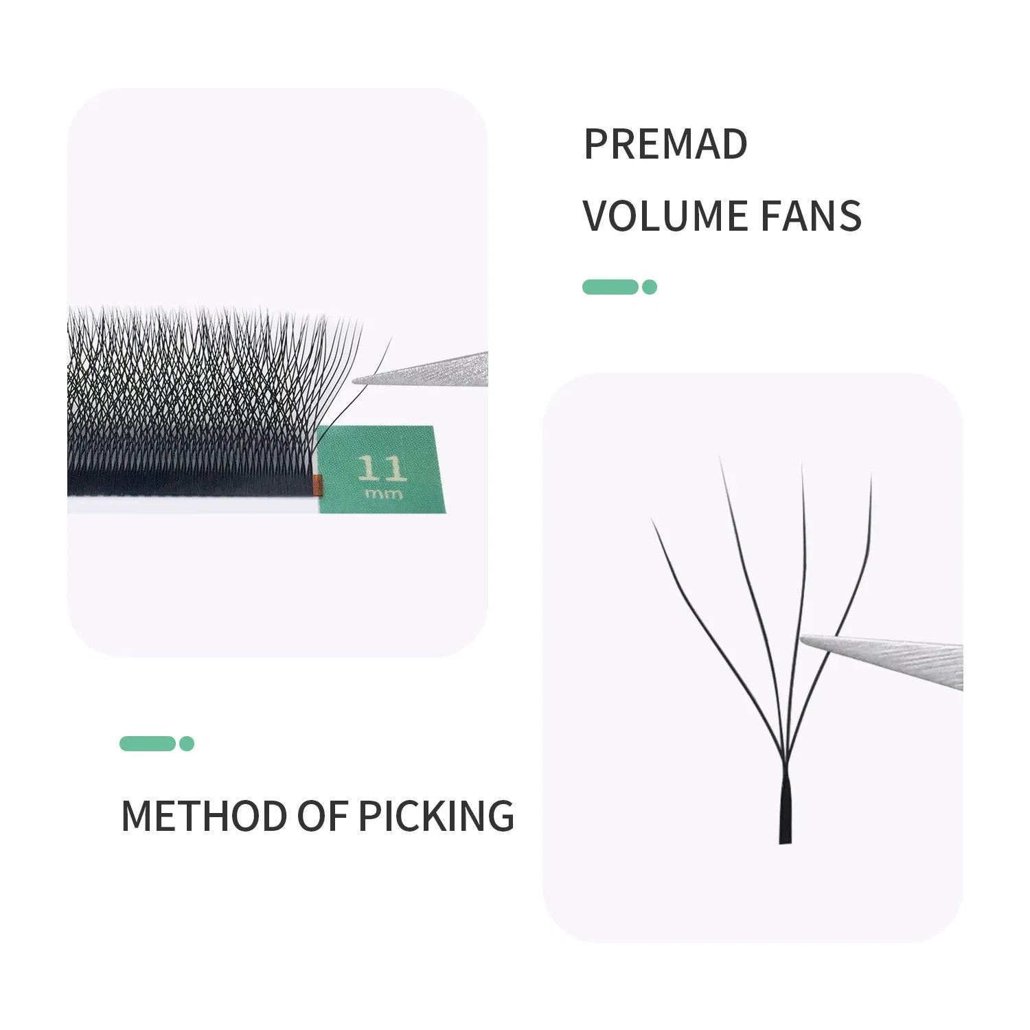 Color: Brushed Chrome, Curl: LU, Thickness: 0.07mm, Length: MIX - GLAMLASH 4D - W Shaped Eyelash Extension Automatic Flowering W Fake Lashes 0.07mm C/D/L/LU Curl Individual