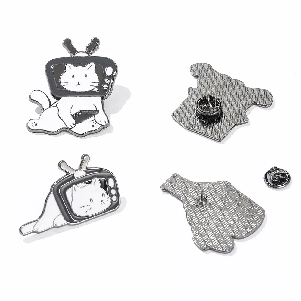 Metal color: SILVER PLATED, Ships From: CHINA - Cartoon Cute Animal Brooch Bear Trash Can Lovely Cat Enamel Pins Badge Lapel Collar Fashion Woman Jewelry Accessories Gifts