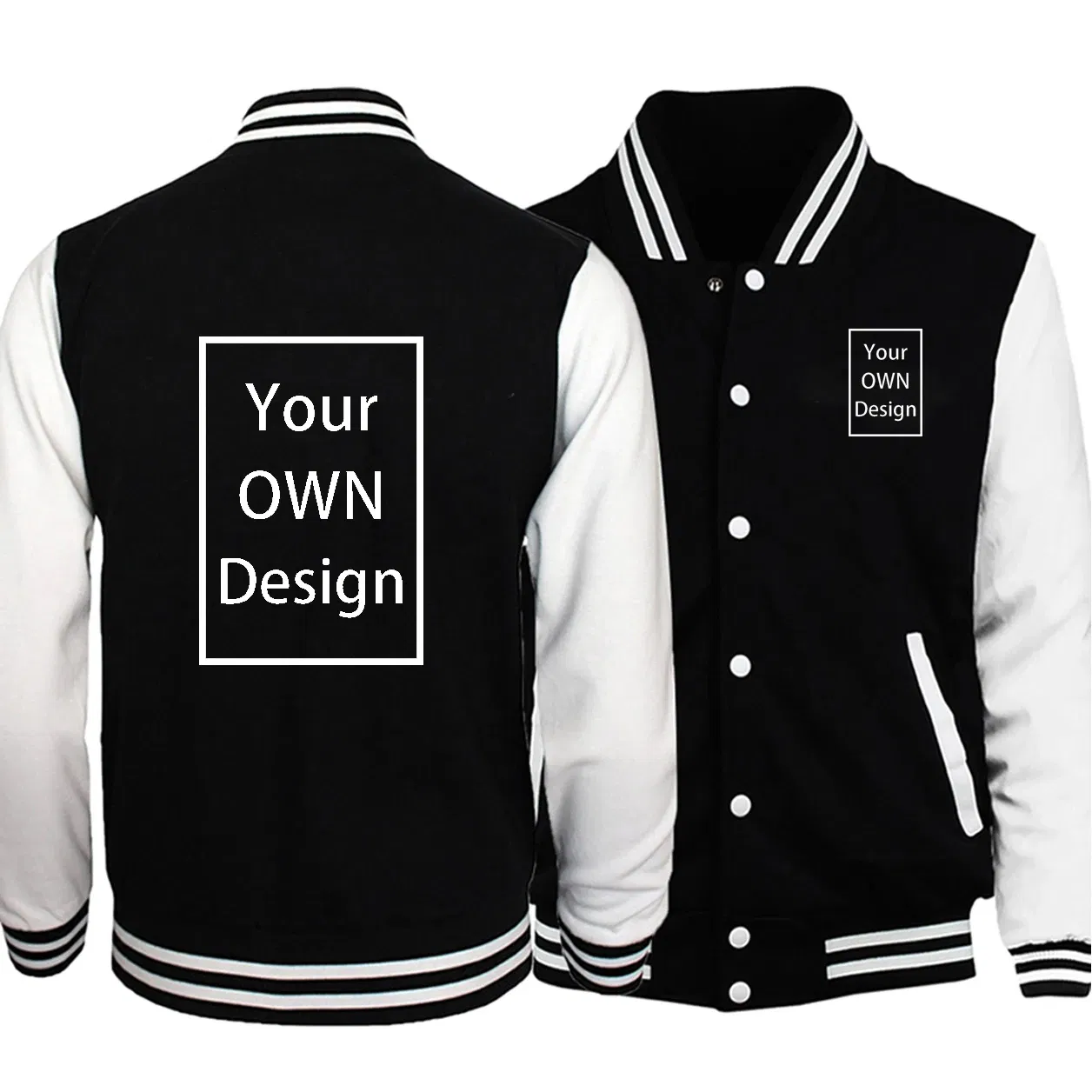 Color: black, Size: M - Customize Your Logo Men Women 2022 Jacket Coat Sweater Long-Sleeved Hoodie Funny Diy Pattern Color Autumn Summer Wintry