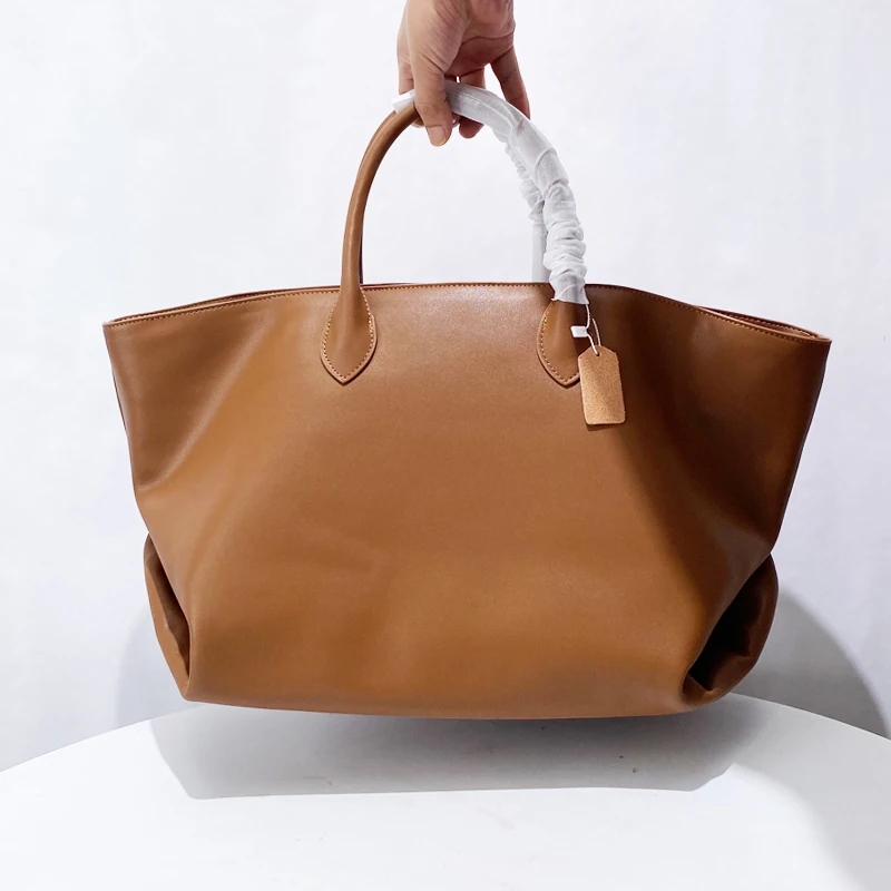 Genuine Leather Large Capacity Big Bags For Women Luxury Designer Handbag And Purses 2024 New In Vintage Cowhide Commuting Tote