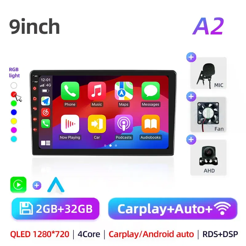 Color: Red, Ships From: CHINA - Car radio with GPS Multimedia player with Android 12 7/9/10''2 Din Universal Stereo Carplay AUTO for Volkswagen, Nissan, Hyundai