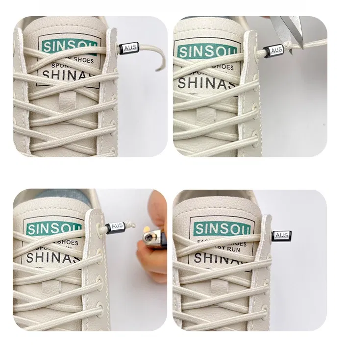 Color: green, Length: 100cm - Thickened No Tie Shoelaces Elastic Laces Sneakers Round Shoe Laces Without Ties Kids Adult Quick Shoelace One Size Fits All Shoe