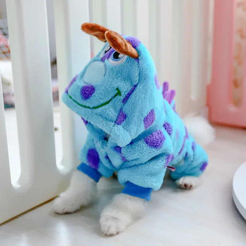 Color: Blue, Size: XL - PETCIRCLE Dog Clothes Puppy Bubble Dragon Transformation Thicken Jacket Fit Dog Cat Winter Pet Cute Costume Warm Hoodie Dog Coat