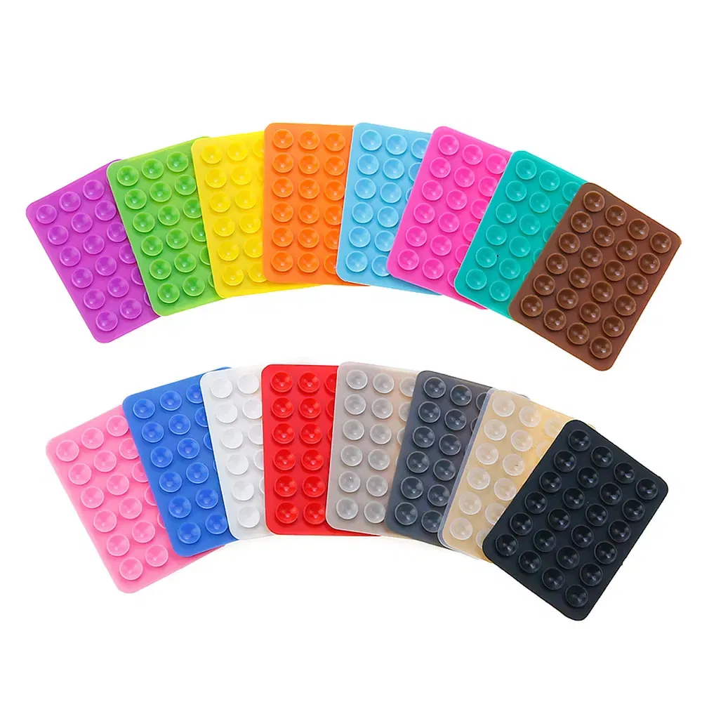 Color: VIOLET/?«?—?…° - Silicone World Square Silicone Mobile Phone Fixing Suction Cup Car Mounted Bracket Phone Case Universal Anti Slip Suction Cup