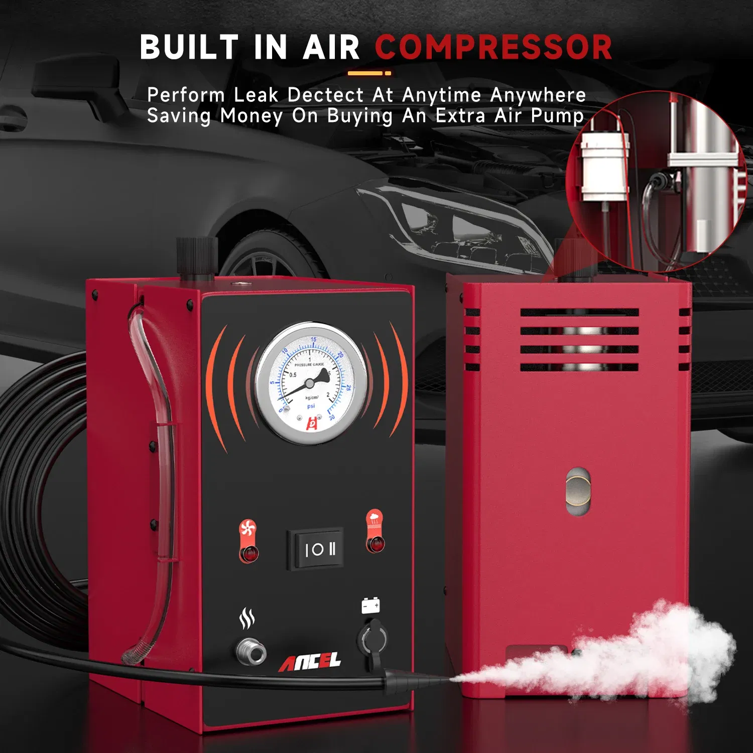 Color: Red, Ships From: CHINA - ANCEL S200 Car Gas Analyzers Smoke Leak Detector Automotive EVAP Leakage Gas Leakage Locator Oil Pipe Generator Diagnostic Tools
