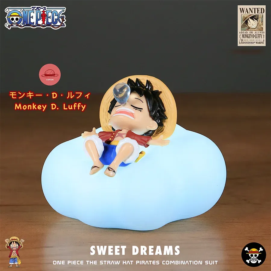 Color: WHITE - Original One Piece Night Light Luffy Zoro Sanji Anime Figure Lamp Soft Light Bedroom Bedside LED Light Room Children Toys Gift