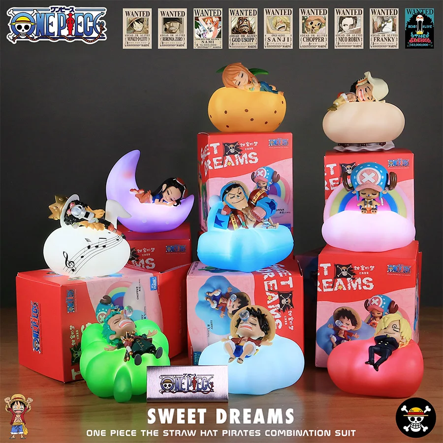 Color: WHITE - Original One Piece Night Light Luffy Zoro Sanji Anime Figure Lamp Soft Light Bedroom Bedside LED Light Room Children Toys Gift