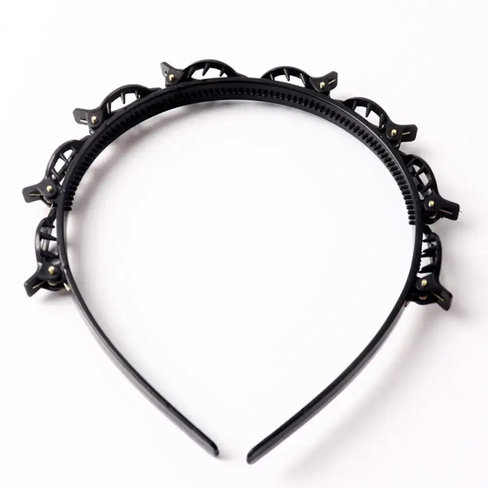 Color: Other, Ships From: CHINA - Hair Tie Stylish Double-layered Braided Headband Set with Clips Bangs Styling Tool Hair Hoop Design for Women Clip-in Braided