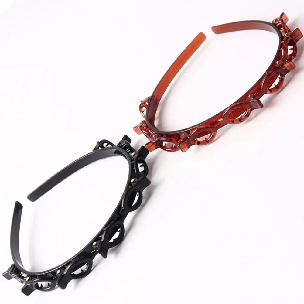 Color: Other, Ships From: CHINA - Hair Tie Stylish Double-layered Braided Headband Set with Clips Bangs Styling Tool Hair Hoop Design for Women Clip-in Braided