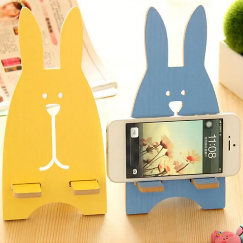 Color: Pink - Portable Wood Mobile Phone Cellphone Holder Desktop Mount Stand Bracket Rack Mobile Phone Accessories 2021