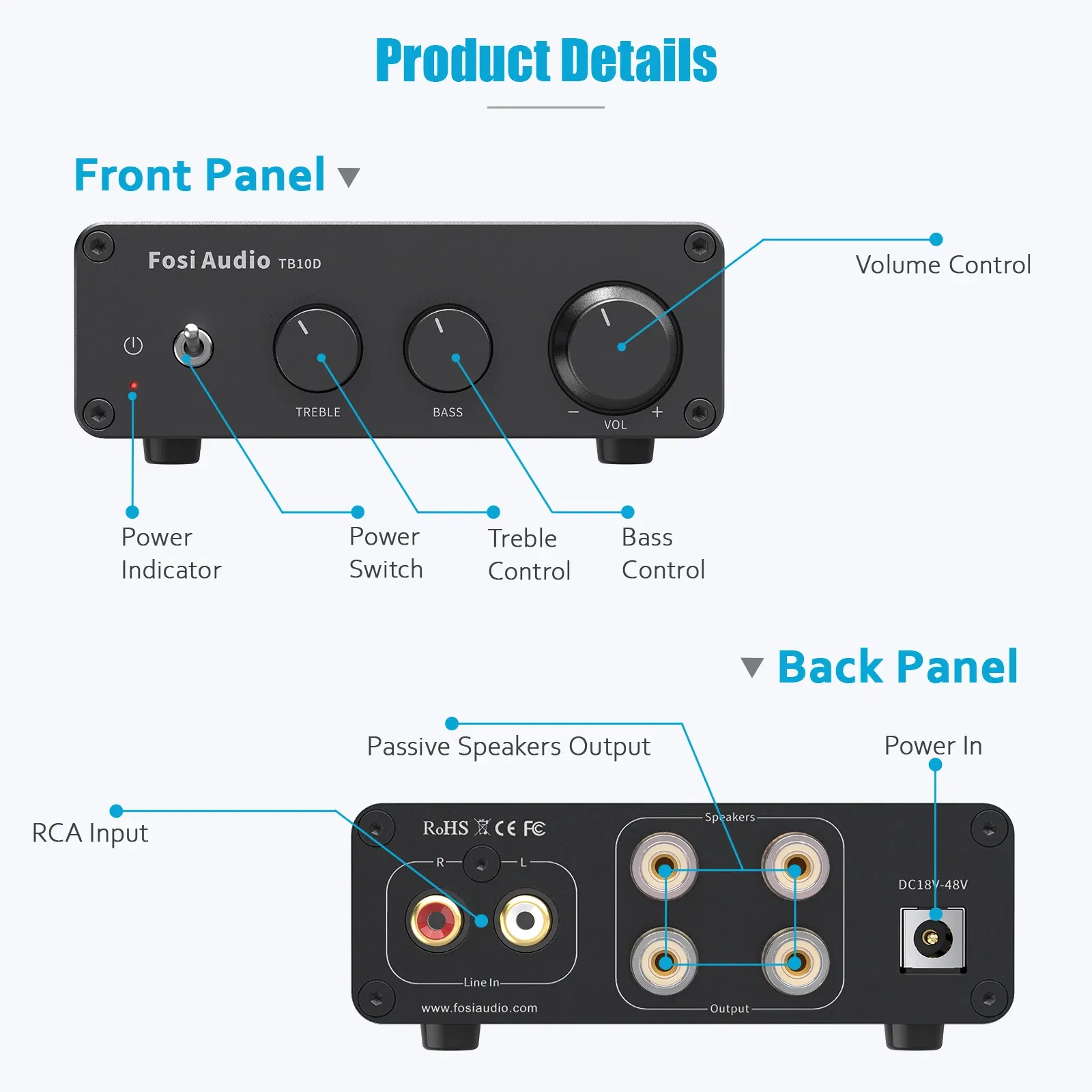 Color: transparent, Ships From: CHINA - Fosi Audio 300Wx2 HiFi Sound Power Amplifier Upgrade New  TPA3255 Class D Stereo Amp With Treble Bass For Home Speaker