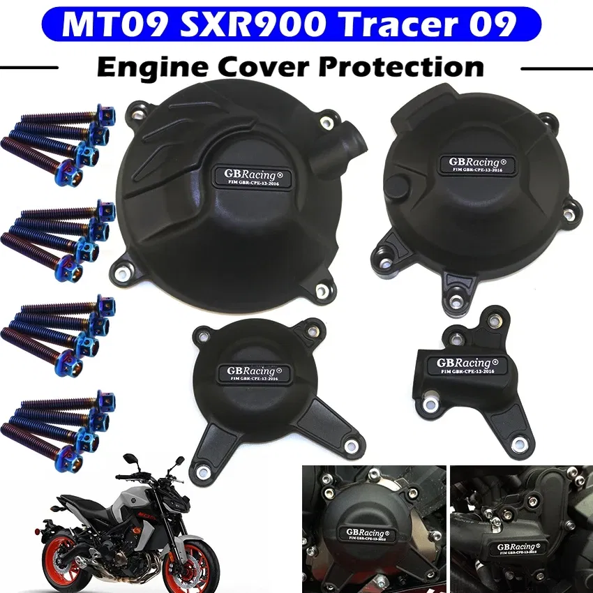 Color: Dark Grey - Motorcycles Engine cover Protection case for case GB Racing For YAMAHA MT09 FZ09 Tracer 900/900GT XSR900 GBRacing Engine Covers