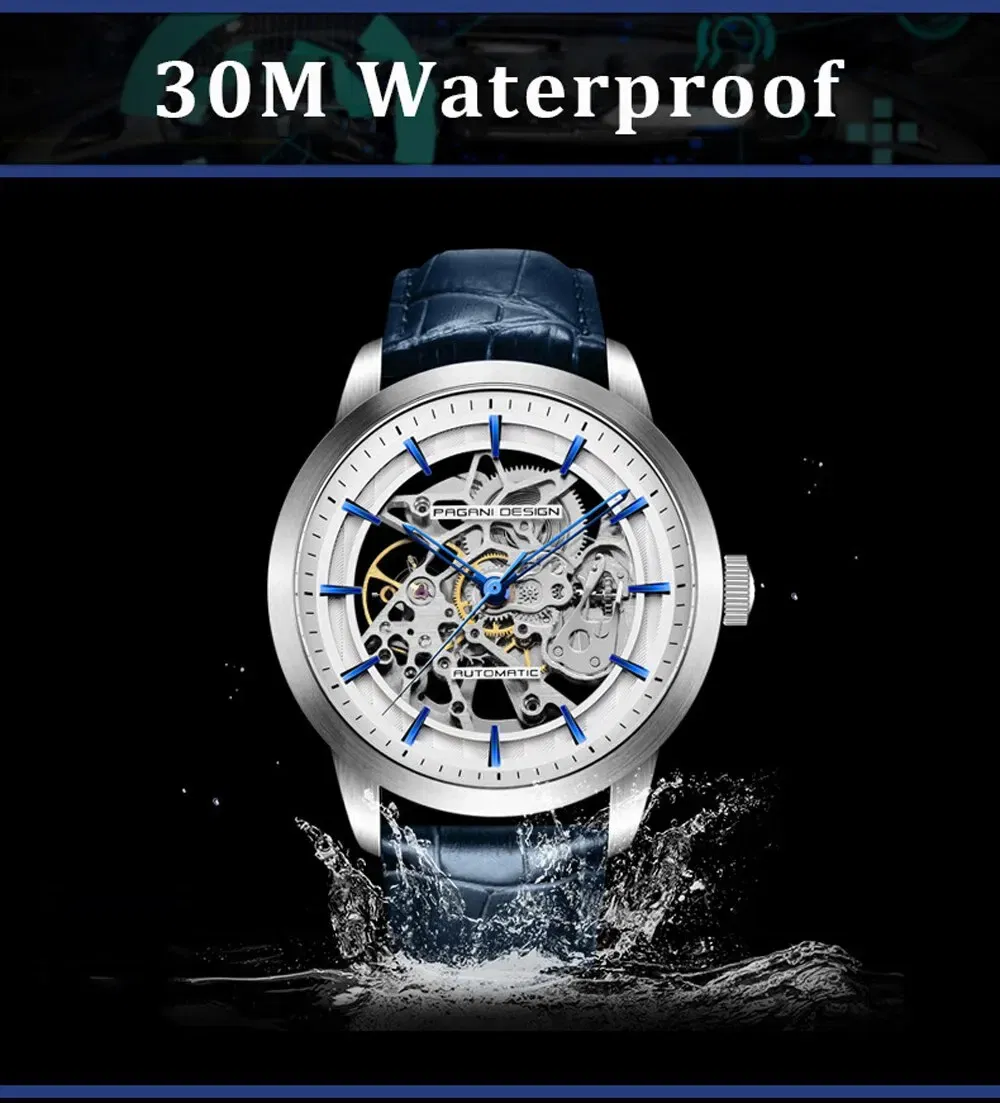 Color: Gold - 2024 PAGANI DESIGN New Men Luxury Automatic Mechanical Watch Stainless Steel Waterproof Sports Leather Watch Relogio Masculino