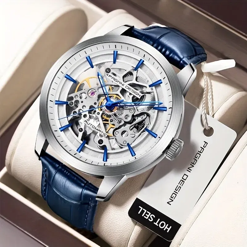 Color: Gold - 2024 PAGANI DESIGN New Men Luxury Automatic Mechanical Watch Stainless Steel Waterproof Sports Leather Watch Relogio Masculino
