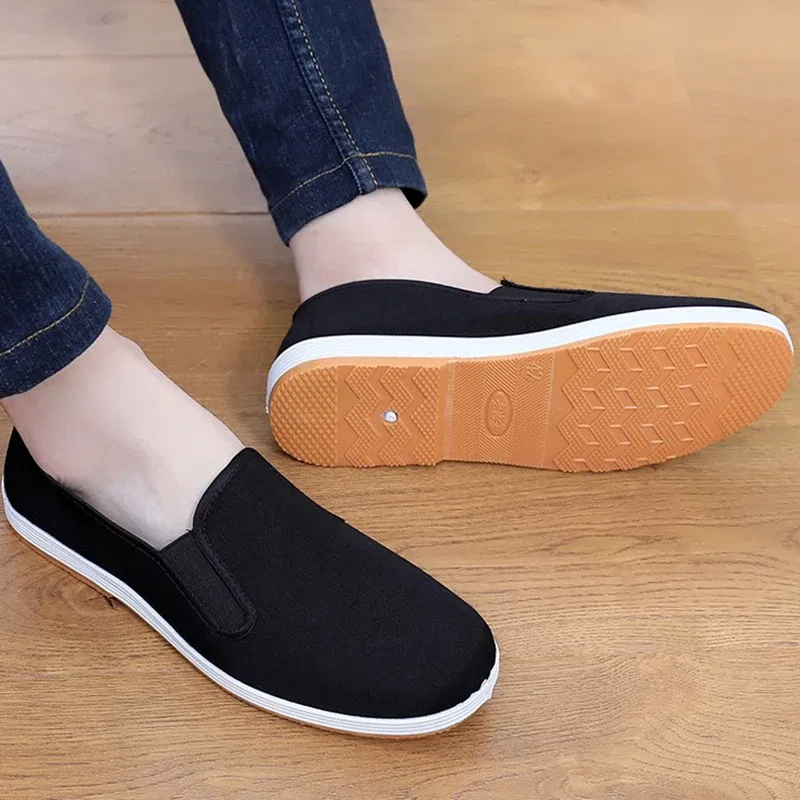 Color: Army Green, Shoe Size: 45 - Men's Traditional Chinese Kung Fu Cotton Cloth Shoes Tai-chi Martial Art Training Sneakers Breathable Wearable Sport Footwear
