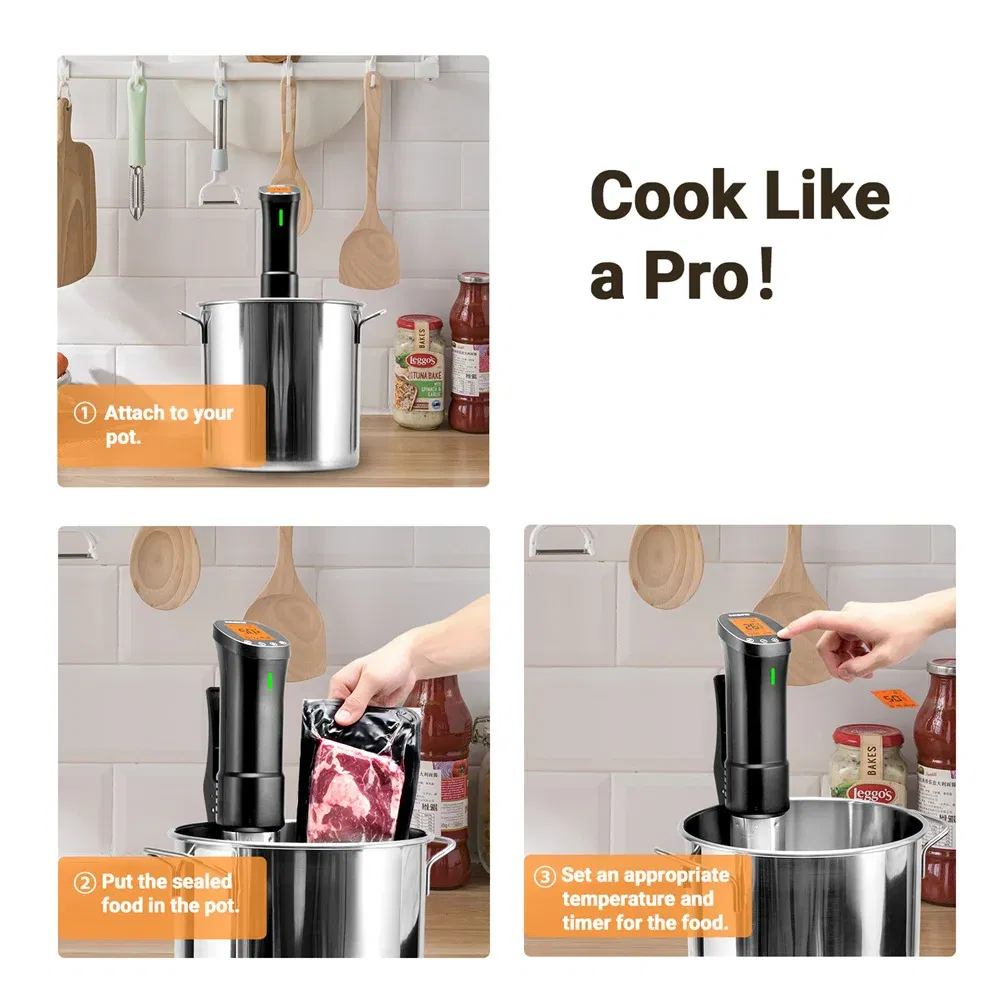 Color: Orange, Ships From: GERMANY - INKBIRD Culinary Sous Vide ISV-200W Wi-Fi Precision Cooker Powerful&Durable Immersion Circulator with Stainless Steel Components