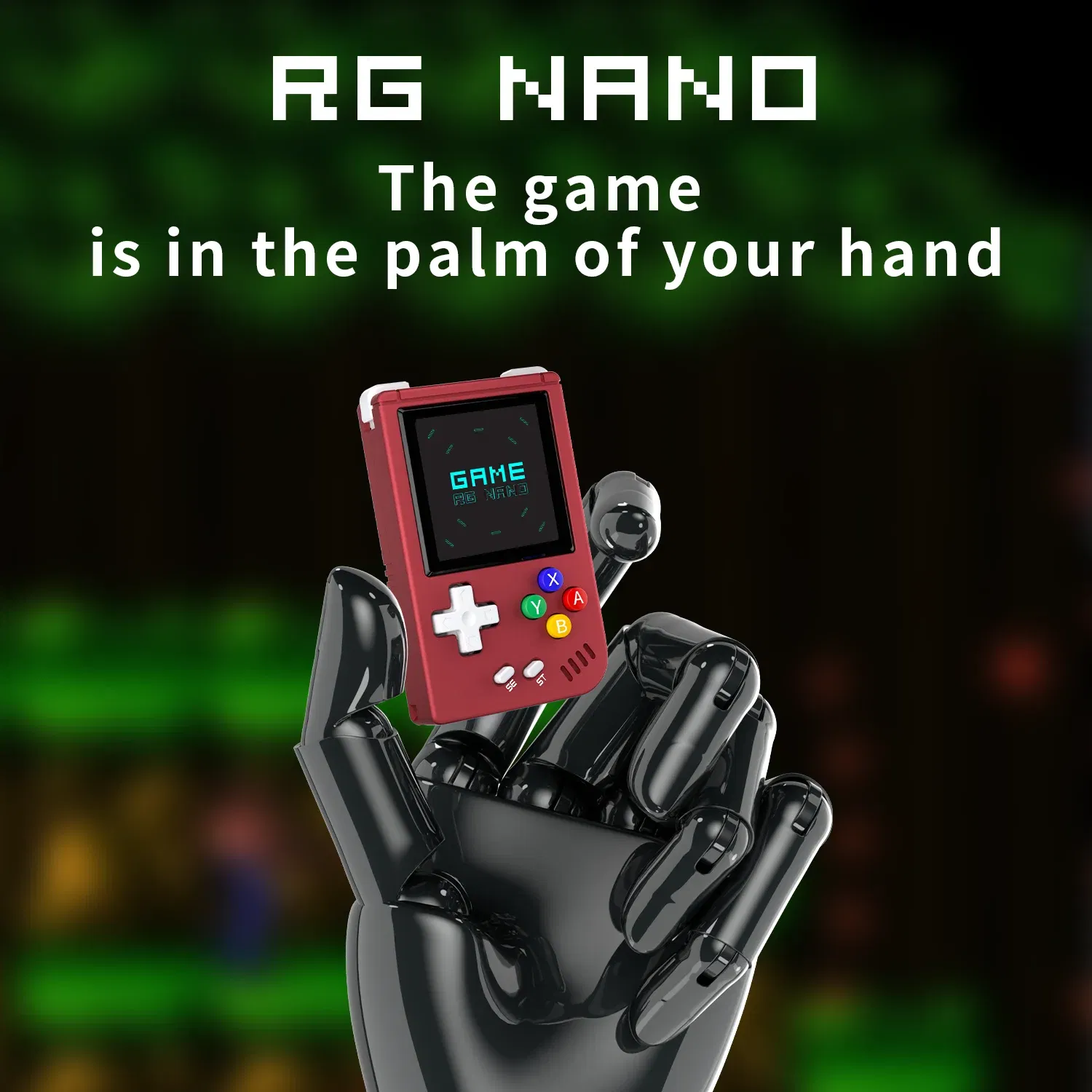 Color: WHITE - ANBERNIC RG Nano Retro Handheld Game Console RGNano Portable Mini Aluminum Alloy 1.54” IPS Screen 64G 5400 Games Hi-fi Speaker