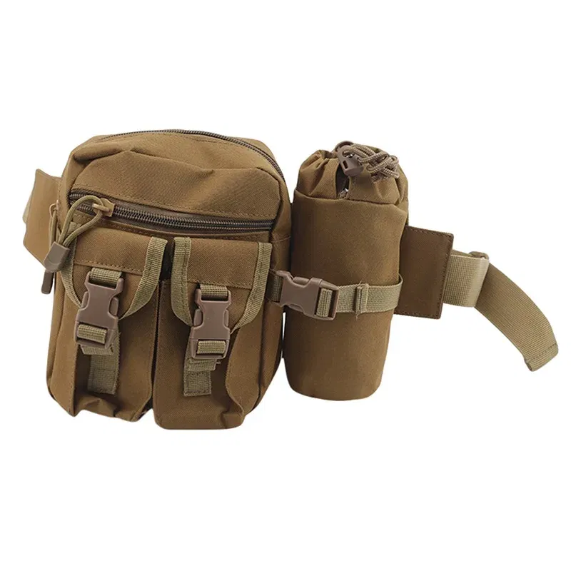 Color: black - Waterproof Nylon Fanny Pack Men  Tactical Military Army Waist Bag Hiking Outdoor Camping Shoulder Bum Belt Bum Sport Chest Bags