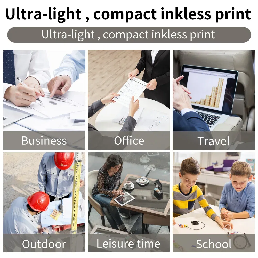 color: WHITE - Phomemo M08F A4 Portable Thermal Printer,Supports 8.26"x11.69" A4 Thermal Paper,Wireless Mobile Travel Printers for Car & Office