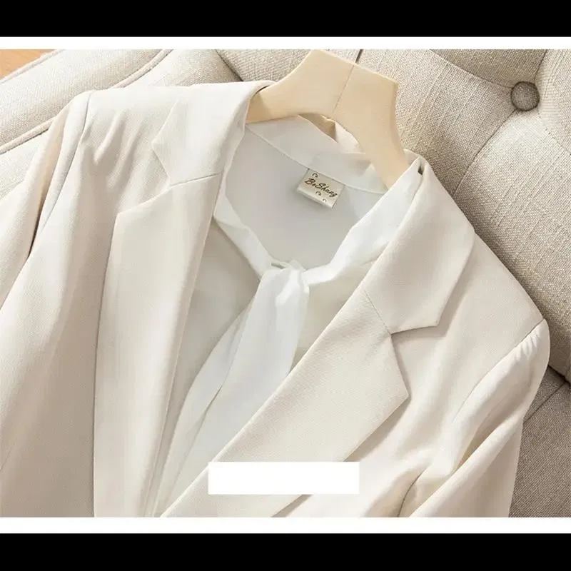 Color: Blue, Size: XL, Ships From: CHINA - High End Office Professional Women's Blazer Pants 2-Piece Set Fall Fashion Long Female Jacket Over Business Suit Casual Trousers