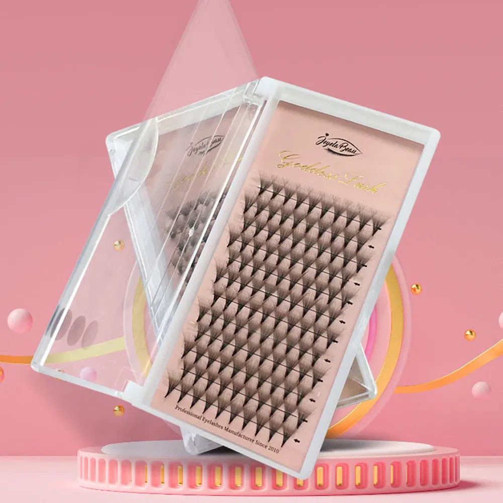 Color: Brushed Slate, Curl: D, Thickness: 0.07mm, Length: 14mm, Ships From: CHINA - Goddess 12D/14D/16D/20D Premade Fan Eyelash Extensions Natural Soft Russian Volume Lashes Faux Mink Individual Lash Extensions
