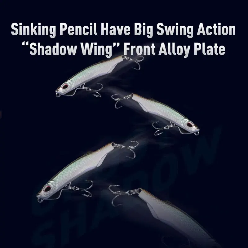 Size: 40mm, Color: Black & White Lable - Kingdom Fishing Lures Sinking Pencil 11g 16g 22g Far Casting Wobblers Artificial Hard Baits Fishing Tackles Lure For Pike Bass