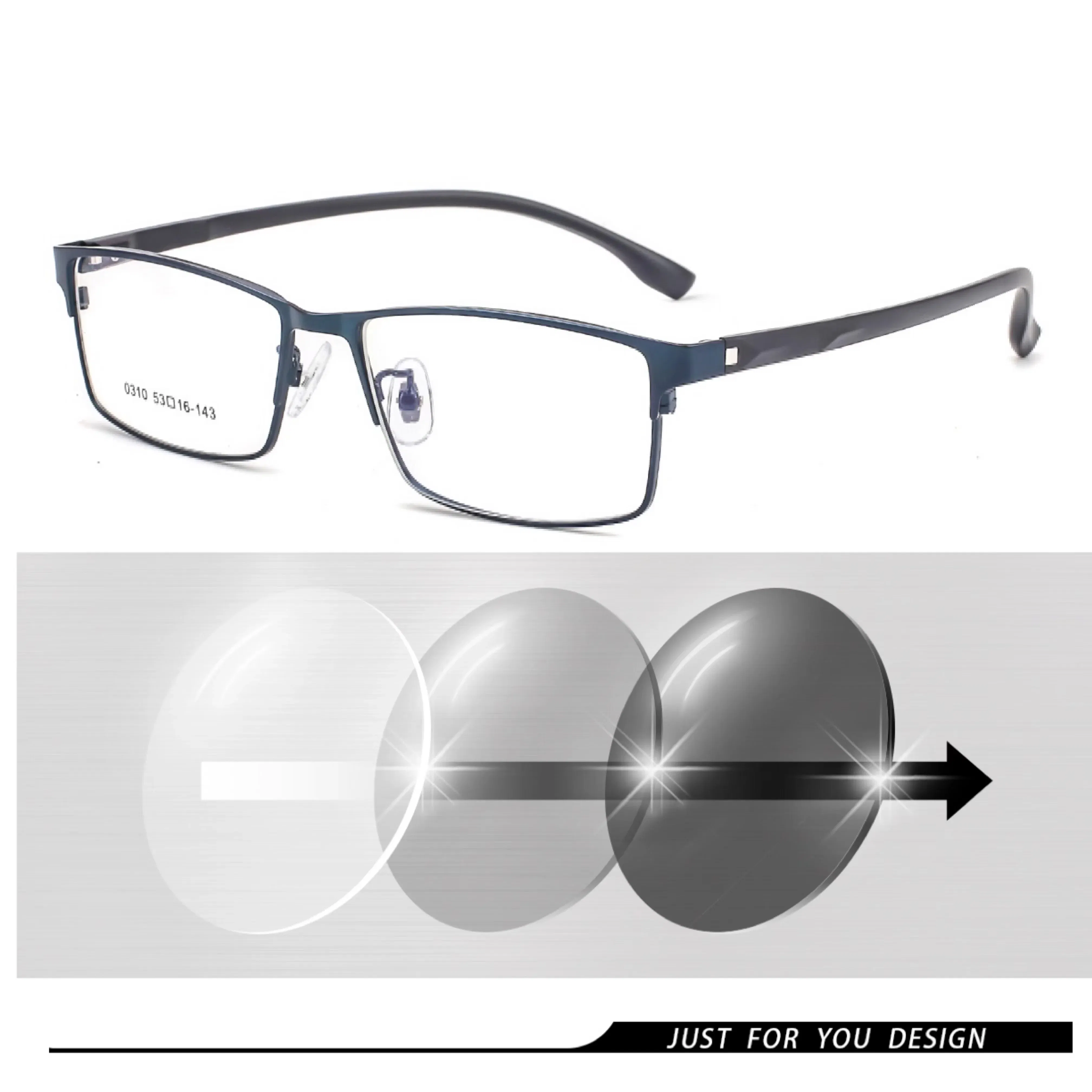 Frame Color: Khaki, Ships From: CHINA, Eye Prescription: +600 - New Finished Myopia Sun Photochromic Glasses Fashion Chameleon Gray Lens Metal Legs With Degrees Sunglasses -1 -1.5 -2.0 -2.5 -3