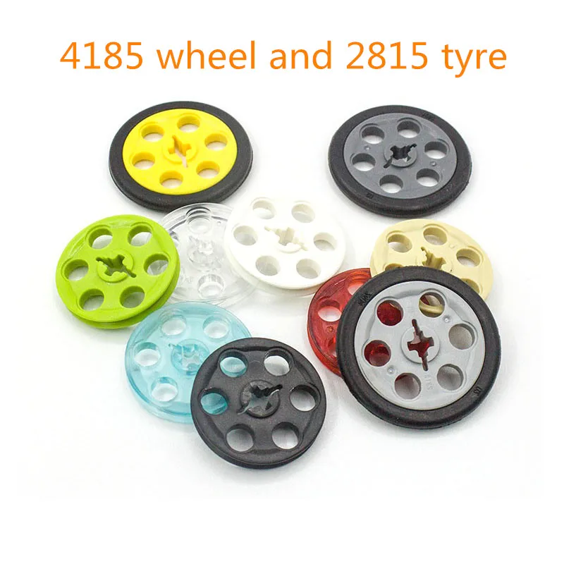 Color: wood - Buildings Blocks 4185 Wedge Belt Wheel (Pulley) For 2815 Tire High-Tech Wedge Belt Wheel GBC Toy MOC Set