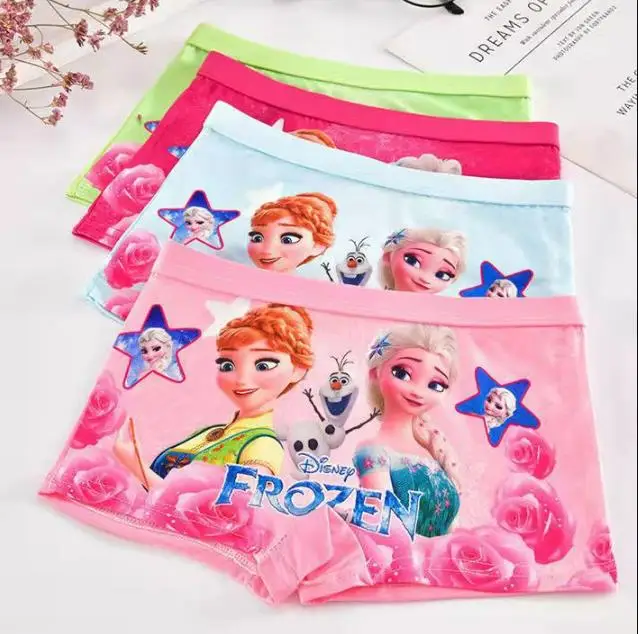 Color: black, Size: 25cm - 1pcs Disney Frozen Pattern Panties Princess Anna Elsa Cartoon Print Baby Girl Underwear Summer Cotton Breathable Pants Clothing